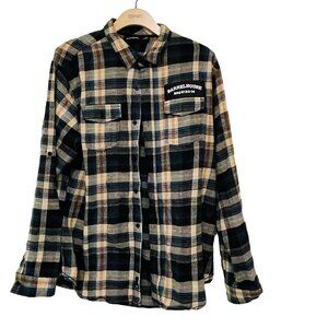 Barrelhouse Brewing Co Mens Shirt Long Sleeve Flannel Button Up Multicolor Plaid